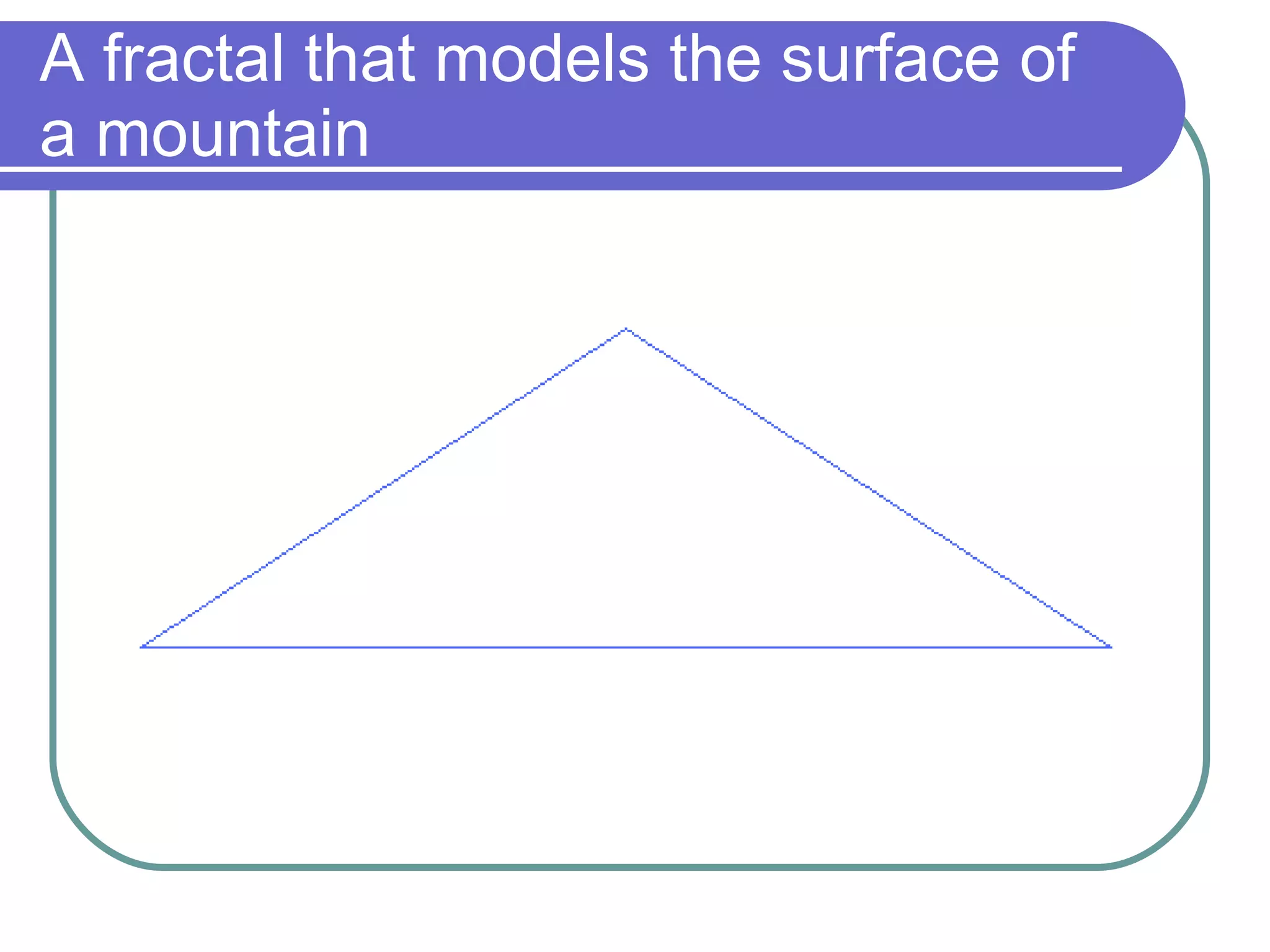 A fractal that models the surface of a mountain  
