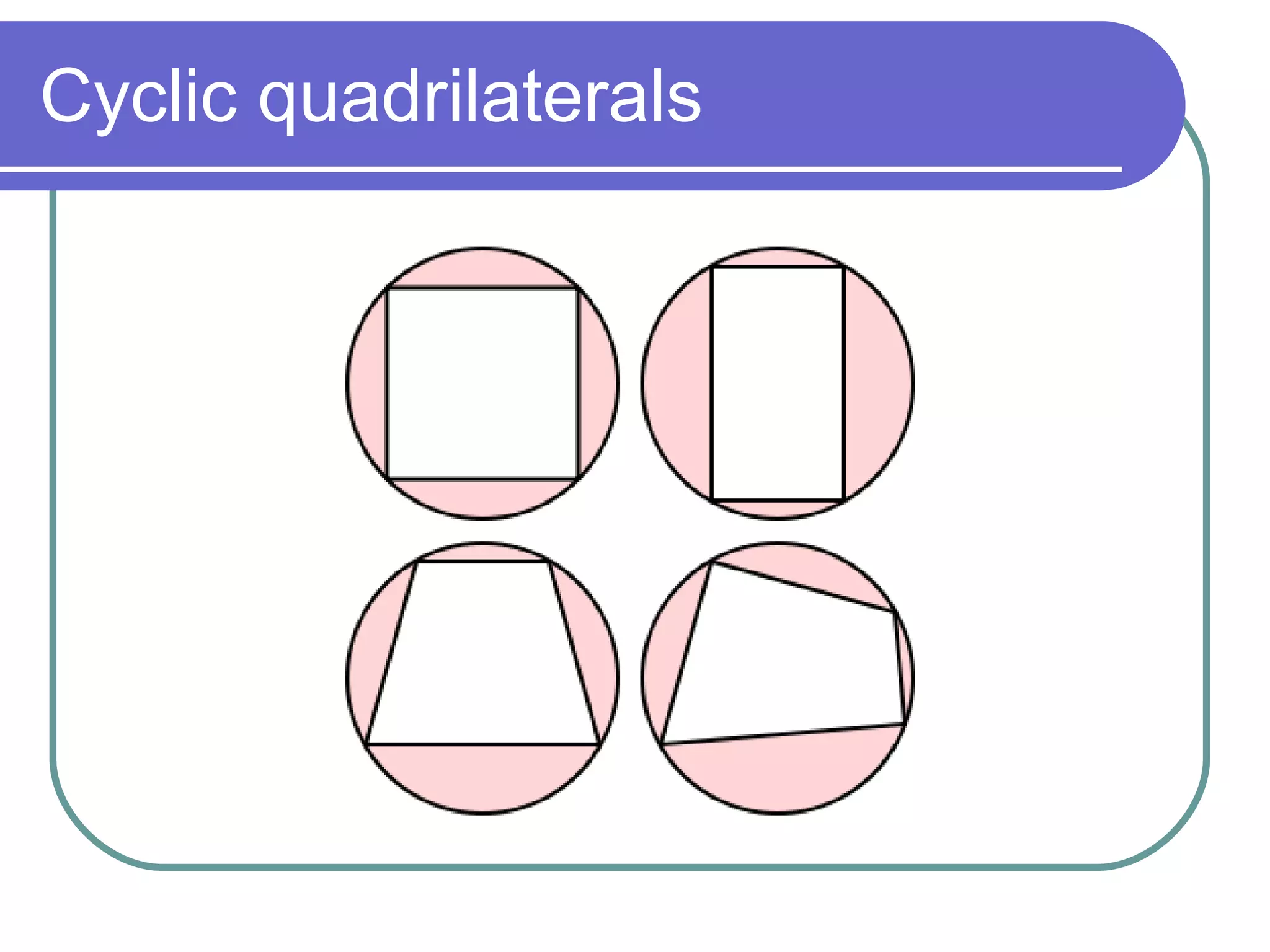 Cyclic quadrilaterals 
