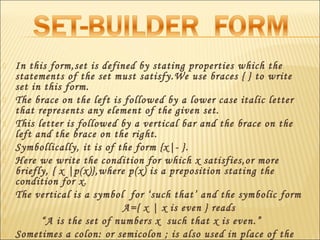 Descriptive Form1 Math Maths Project 11 class(SETS) | PPT