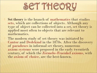Maths Project 11 class(SETS) | PPT | Physics | Science