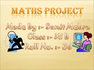 Maths Project 11 class(SETS)