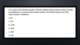 SQUARES AND SQUARE ROOT Class 8 chapter 6 exercise  6.3