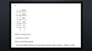 SQUARES AND SQUARE ROOT Class 8 chapter 6 exercise  6.3