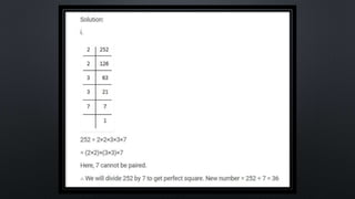 SQUARES AND SQUARE ROOT Class 8 chapter 6 exercise  6.3