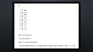 SQUARES AND SQUARE ROOT Class 8 chapter 6 exercise  6.3