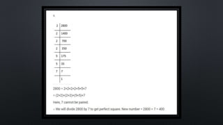 SQUARES AND SQUARE ROOT Class 8 chapter 6 exercise  6.3