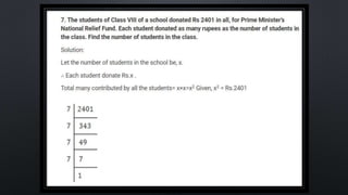 SQUARES AND SQUARE ROOT Class 8 chapter 6 exercise  6.3