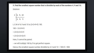 SQUARES AND SQUARE ROOT Class 8 chapter 6 exercise  6.3