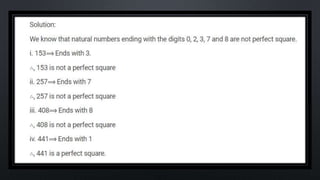 SQUARES AND SQUARE ROOT Class 8 chapter 6 exercise  6.3