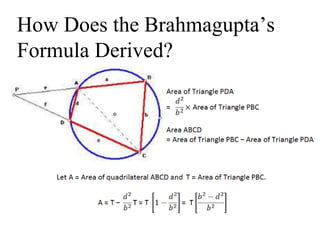 How Does the Brahmagupta’s
Formula Derived?
 
