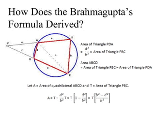 How Does the Brahmagupta’s
Formula Derived?
 