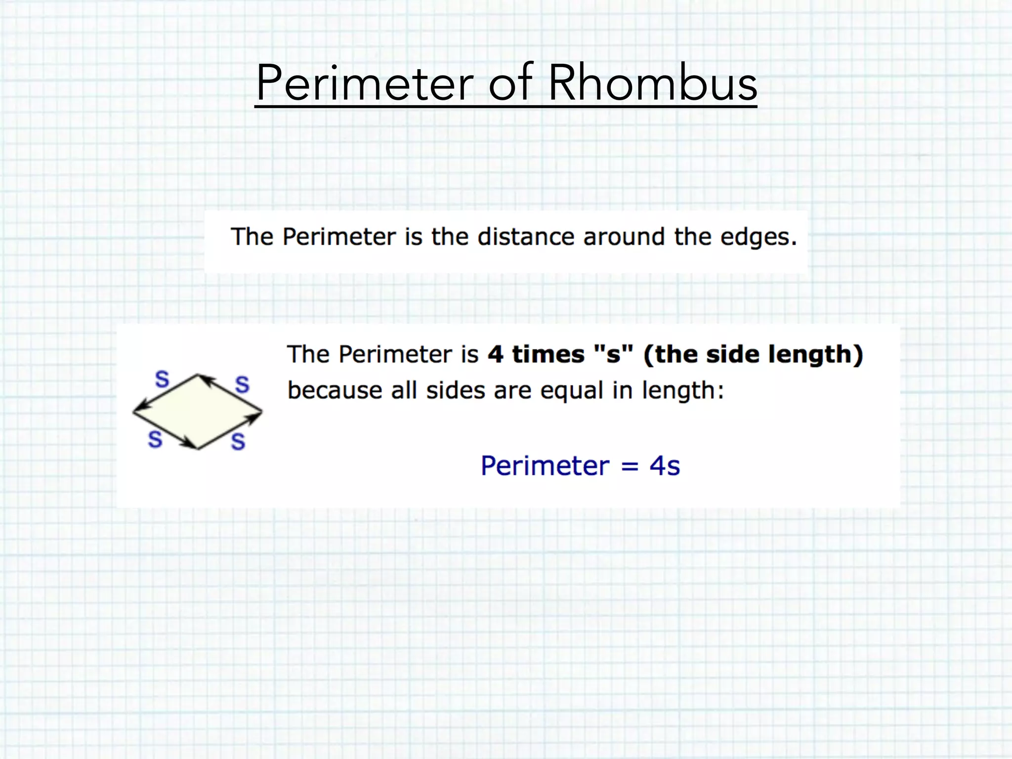 Perimeter of Rhombus
 