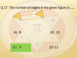 Q.17 The number of edges in the given figure is ….
(A) 8 (B) 10
(C) 9 (D) 11
 