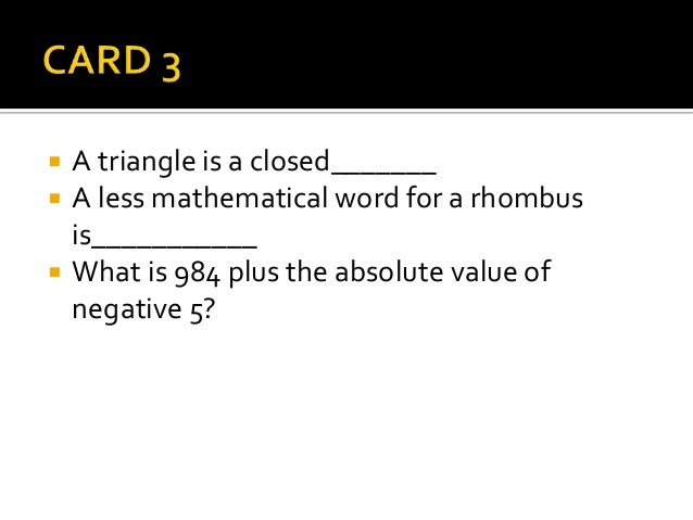 Maths quiz 2015