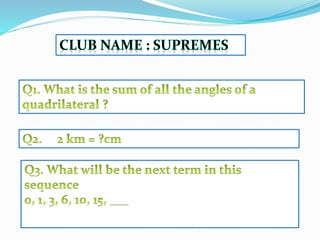 Maths quiz grade 6 final round 