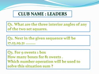 Maths quiz grade 6 final round 