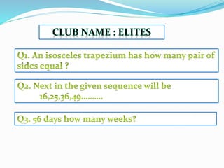 Maths quiz grade 6 final round 