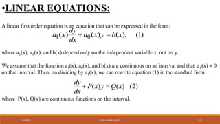 formulation of first order linear and nonlinear 2nd order differential ...