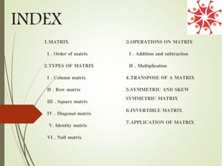 Matrix Algebra seminar ppt | PPTX