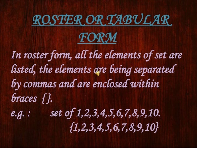 tabular form meaning