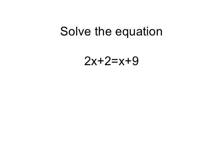 Maths solving equations