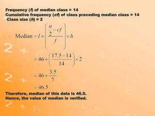 Median Class Example mathsstatistcsclass10basedtheoryofmeanmedianmode.pptx