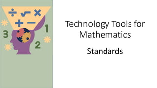 Technology Tools for 
Mathematics 
Standards 
 