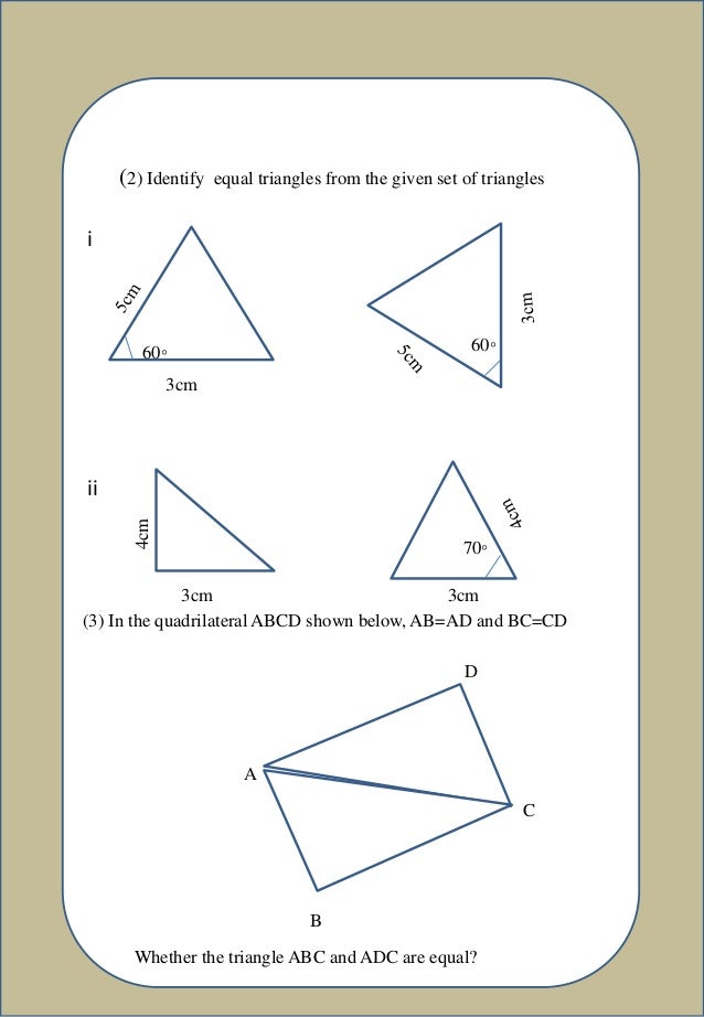 Equal triangles