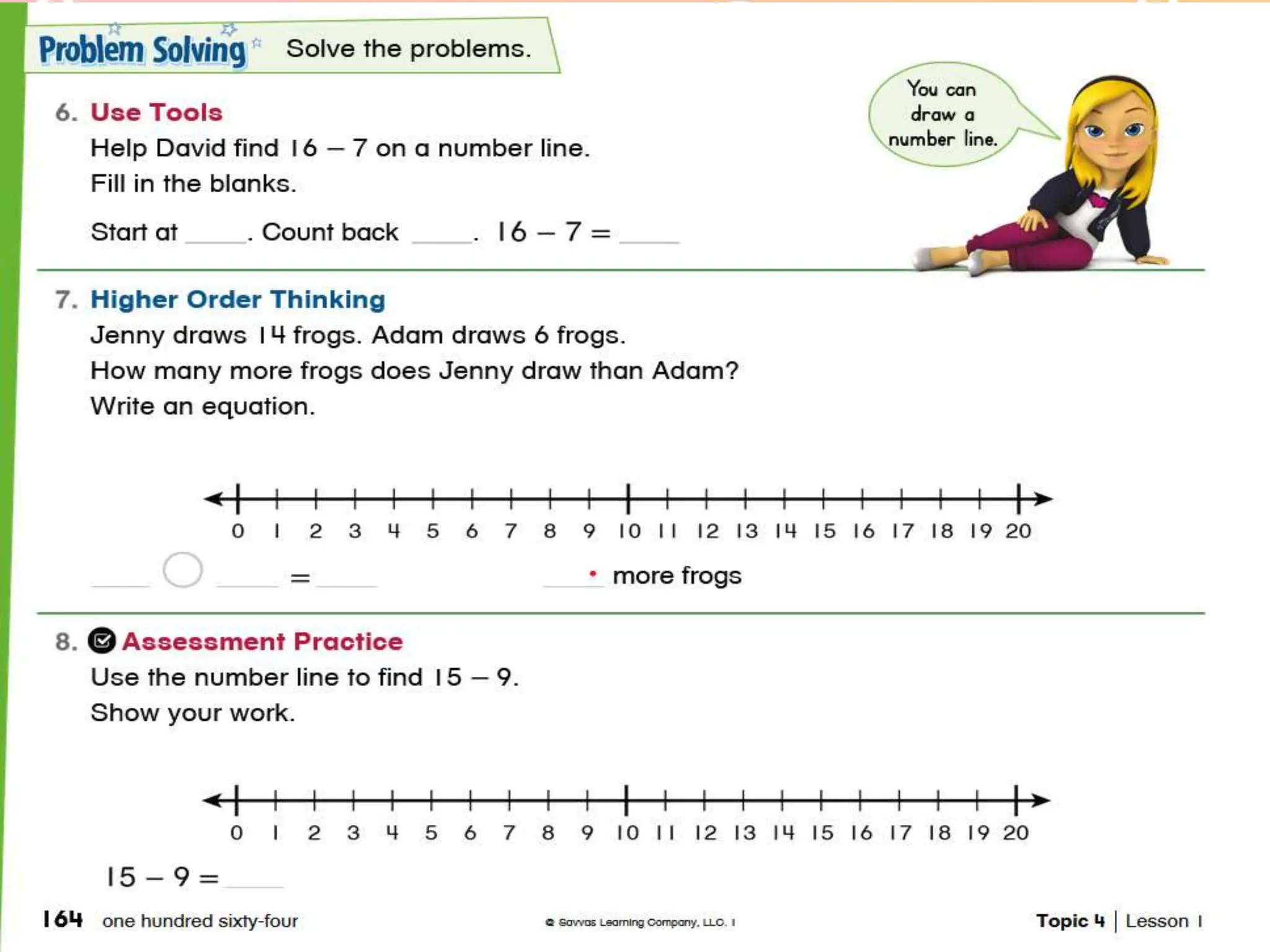 Math: count to subtract sunday - Monday week 1