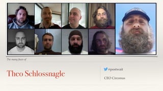 The many faces of 
Theo Schlossnagle @postwait 
CEO Circonus 
 