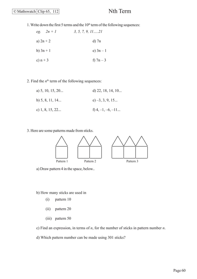Maths Higher worksheets | PDF