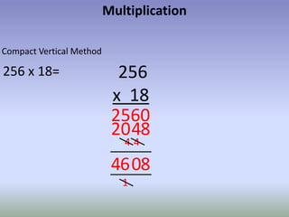 Compact Column Method Multiplication Maths workshop calculation strategies | PPTX