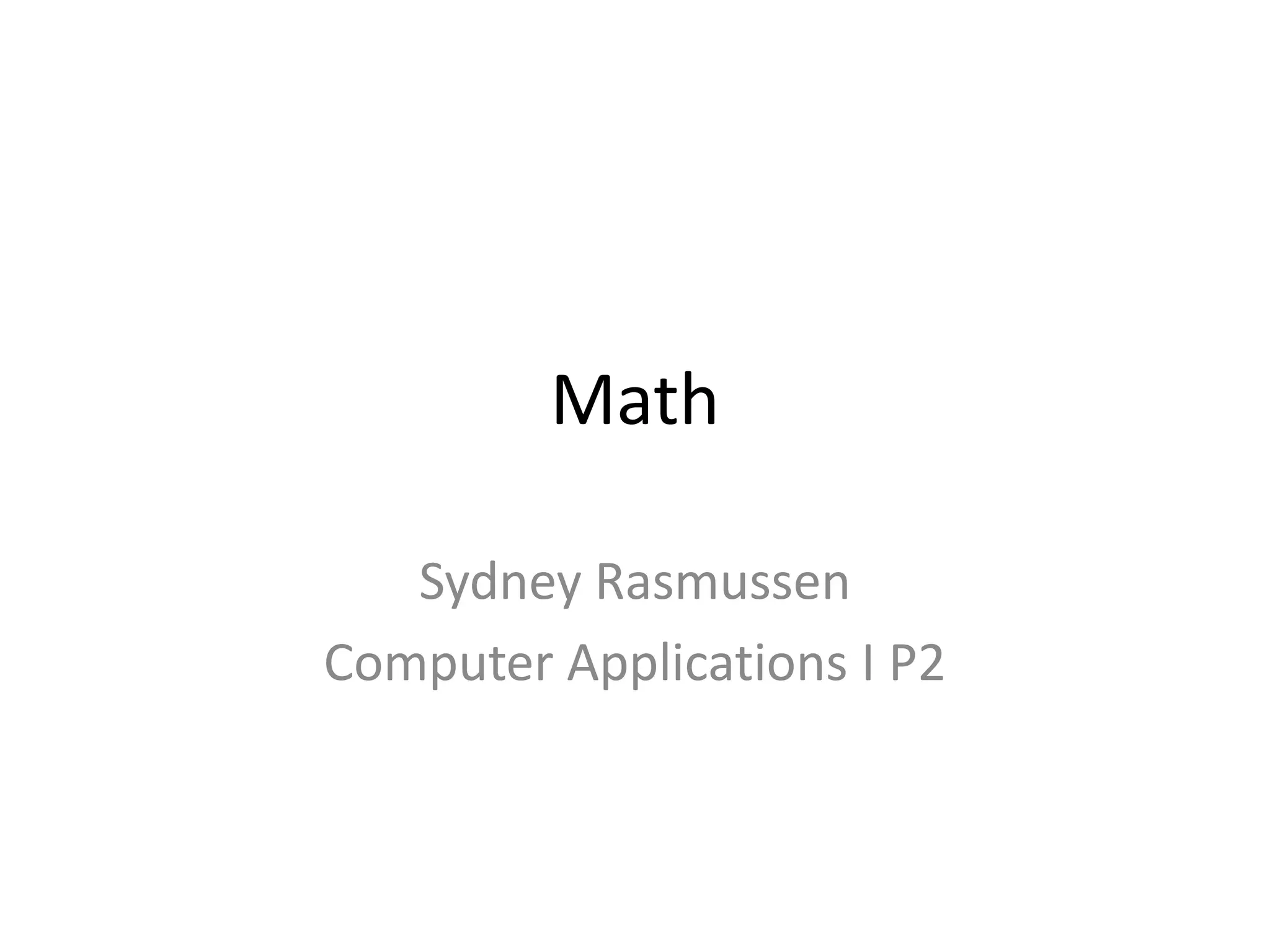 math-sydney-rasmussen-ppt