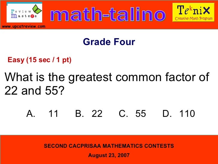 55 math factor Talino Math