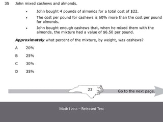 Math I 2013 – Released Test
 