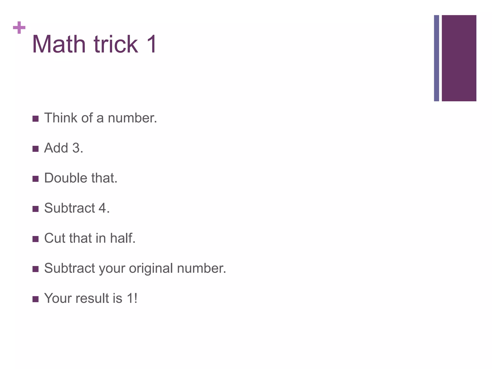 Math Tricks Examples