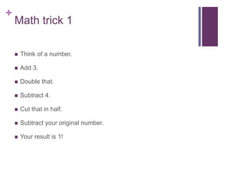 Math tricks examples