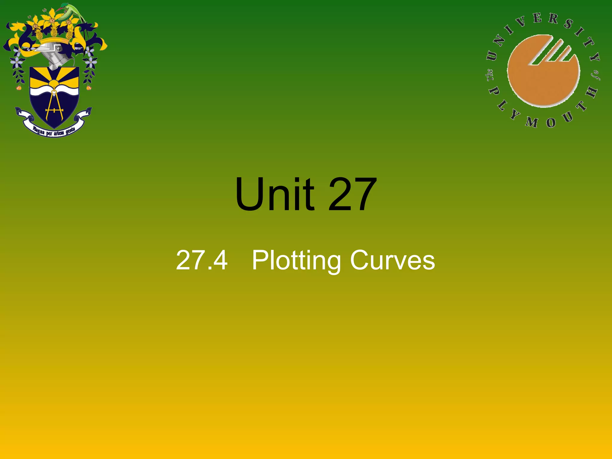 Unit 27
27.4 Plotting Curves
 