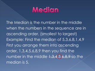 Middle Number In Math Examples Math words | PPTX