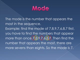 Mode Math Non Example Math words | PPTX