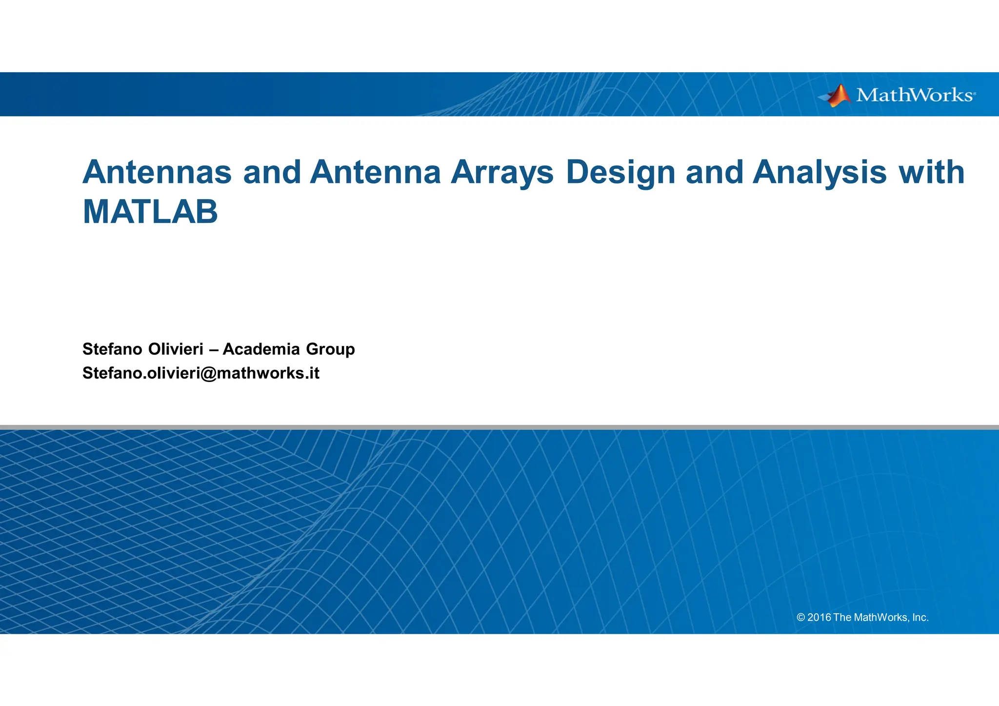 Antennas and Antenna Arrays Design and Analysis with MATLAB PPT