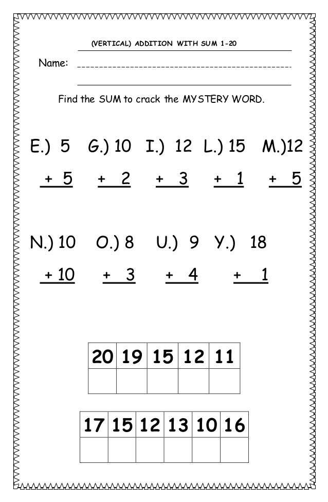 Math worksheets pdf download