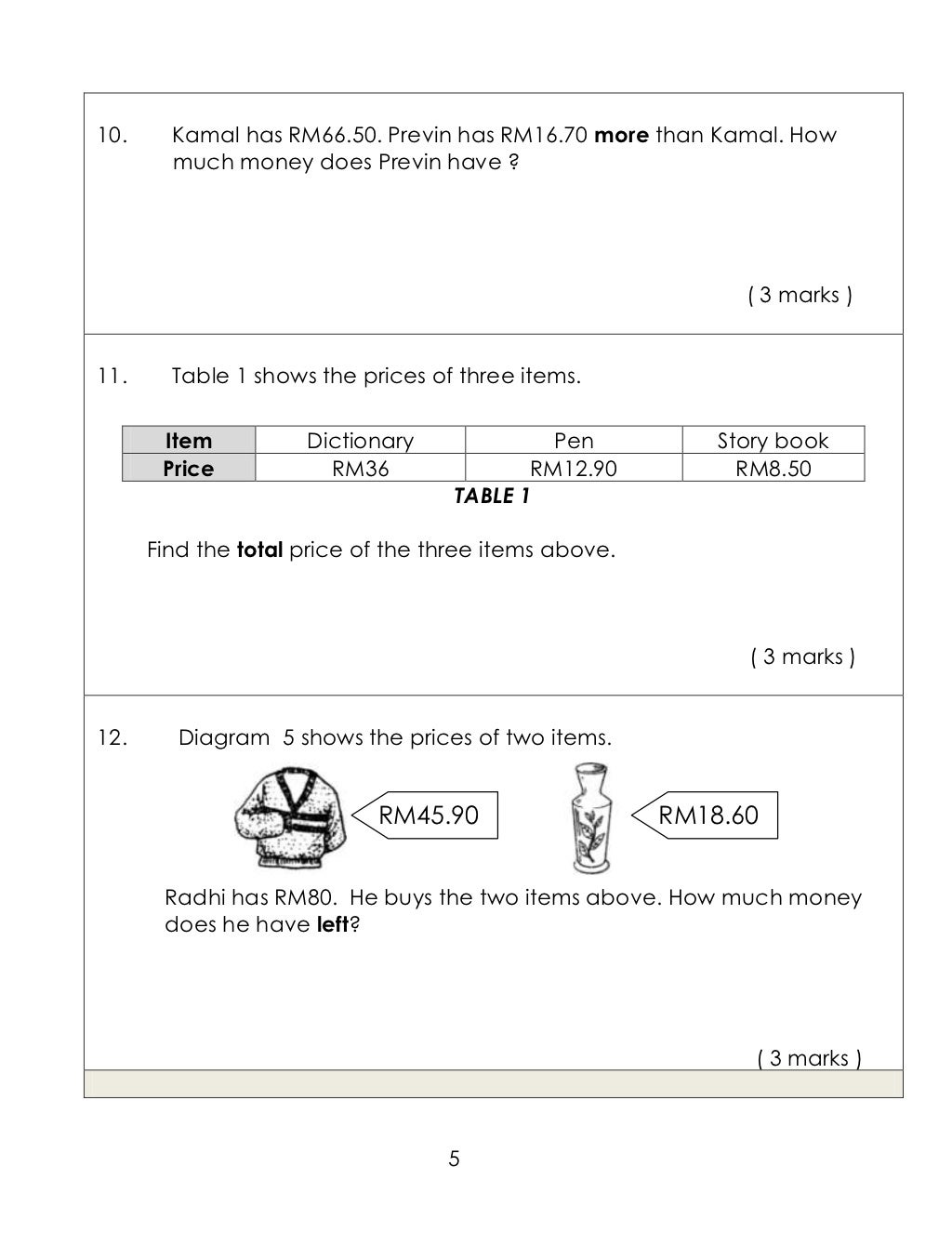 Ujian Matematik Tahun 5 / Savesave ujian math tahun 5 for later.