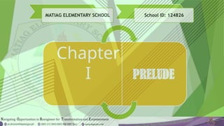 MATIAG ELEMENTARY SCHOOL School ID: 124826
Chapter
I PRELUDE
 