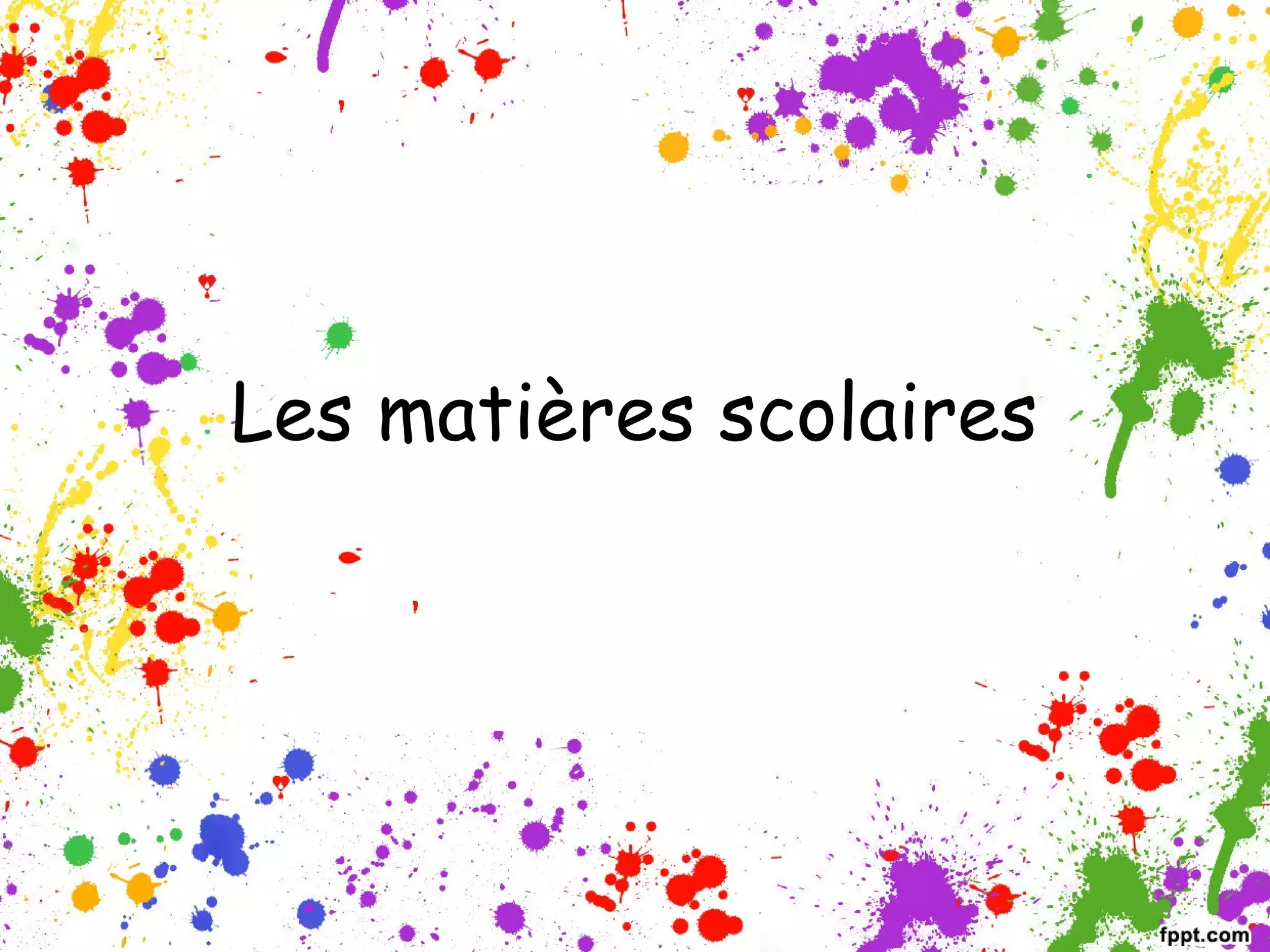 Les matières scolaires