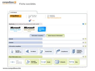 www.compuBase.biz
Matinée compuBase du 9 novembre 2010
Fiche sociétés
 