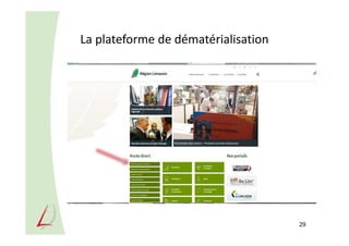 La plateforme de dématérialisation
29
 