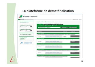 La plateforme de dématérialisation
32
 