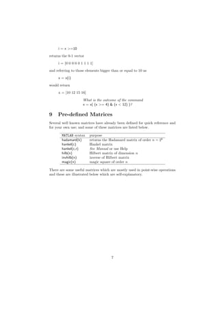 An Introduction to MATLAB with Worked Examples | PDF