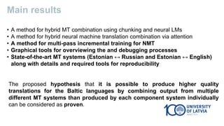 Hybrid Machine Translation by Combining Multiple Machine Translation ...